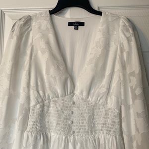 White Lace Long-sleeve Dress
